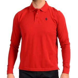 Scuderia Ferrari Men's "Classic With P.R. Horse" Red Long Sleeve Polo Shirt